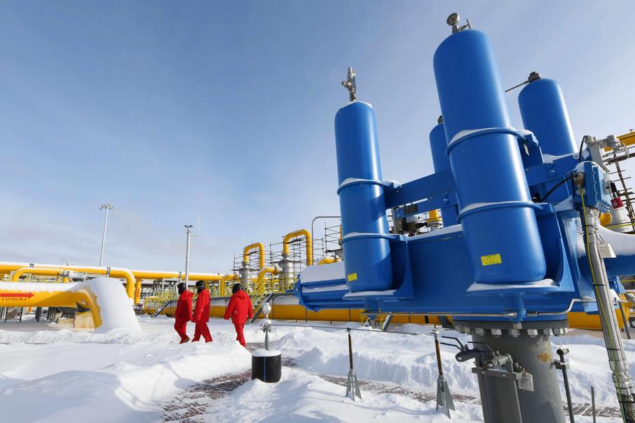 Gazociąg w mieście Heihe na granicy rosyjsko-chińskiej, którym Gazprom dostarcza gaz do Chin