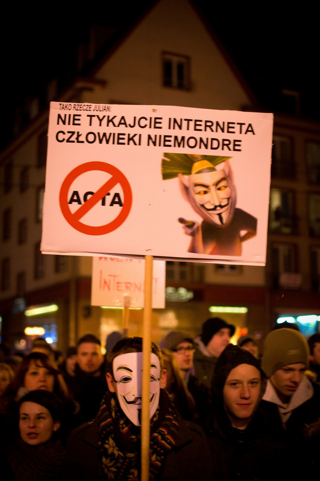 Manifestacja Anty ACTA - Wrocław, fot. Damian Mękal/ Daj znać