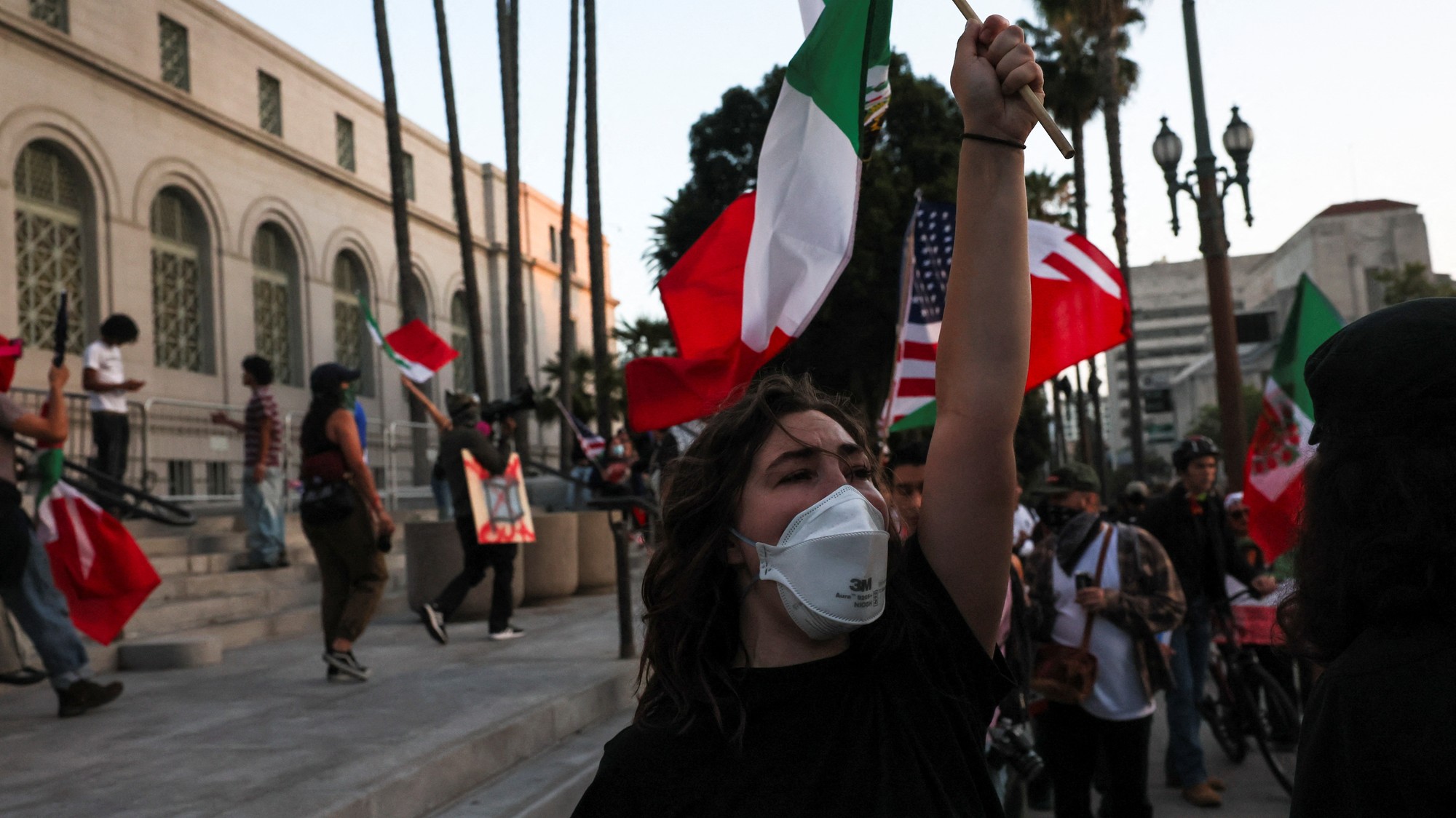 Protesty proti deportáciám v Los Angeles.