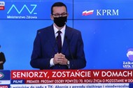 Premier Mateusz Morawiecki podczas konferencji prasowej ws epidemii koronawirusa.