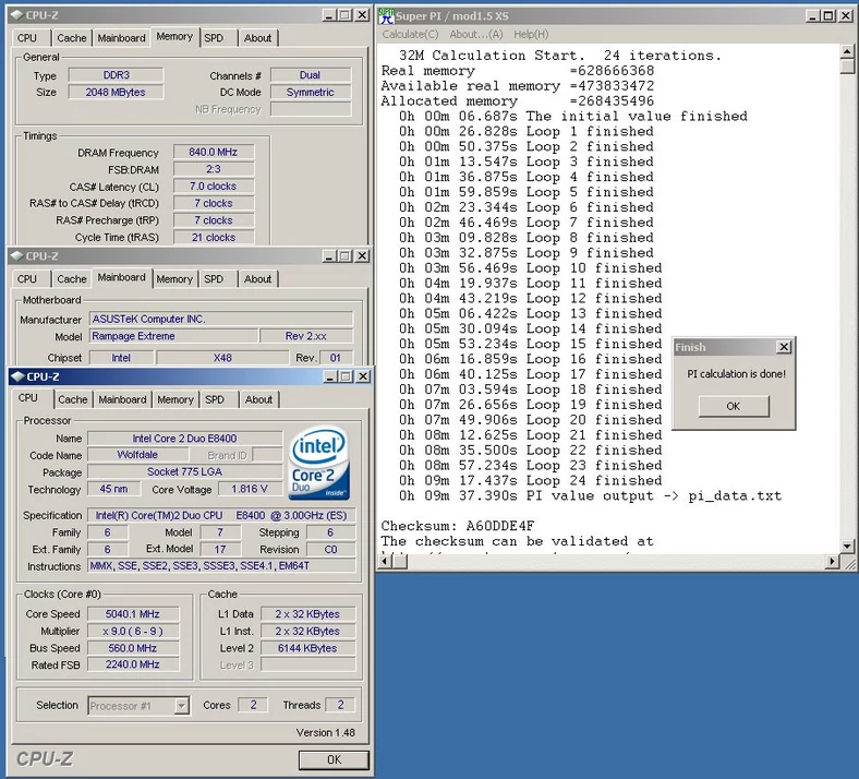 Ponad 5 GHz w najdłuższej próbce Super PI (32M)