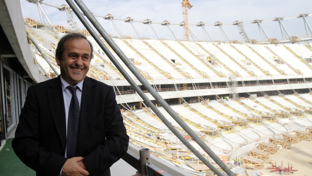 EURO 2012 PLATINI WIZYTACJA BUDOWY STADIONU NARODOWEGO