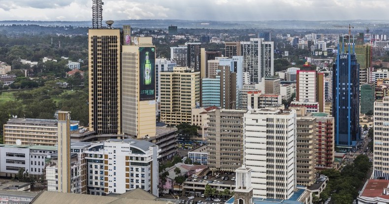 An aerial view of Nairobi City