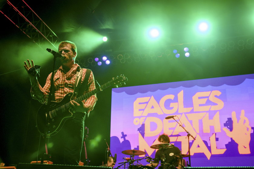 File photo of Jesse Hughes and the rock band Eagles of Death Metal performing in Los Angeles