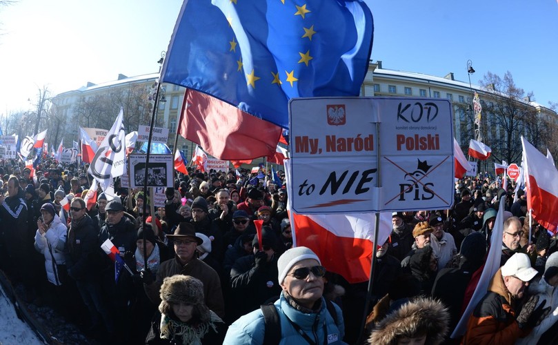 KOMITET OBRONY DEMOKRACJI DEMONSTROWAŁ W WARSZAWIE