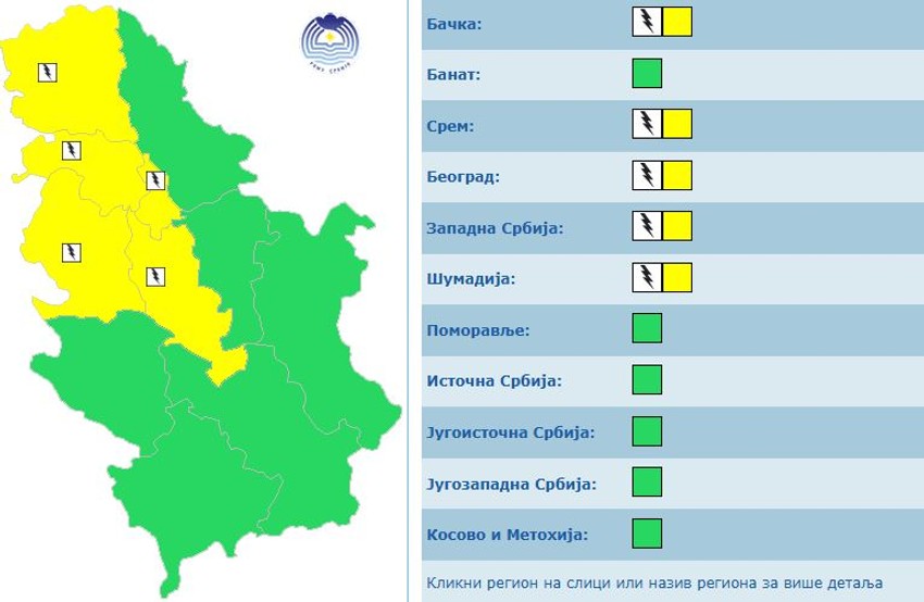 Meteo alarm za 26.05