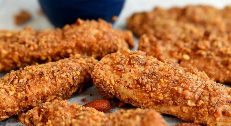 Almond crusted chicken strips