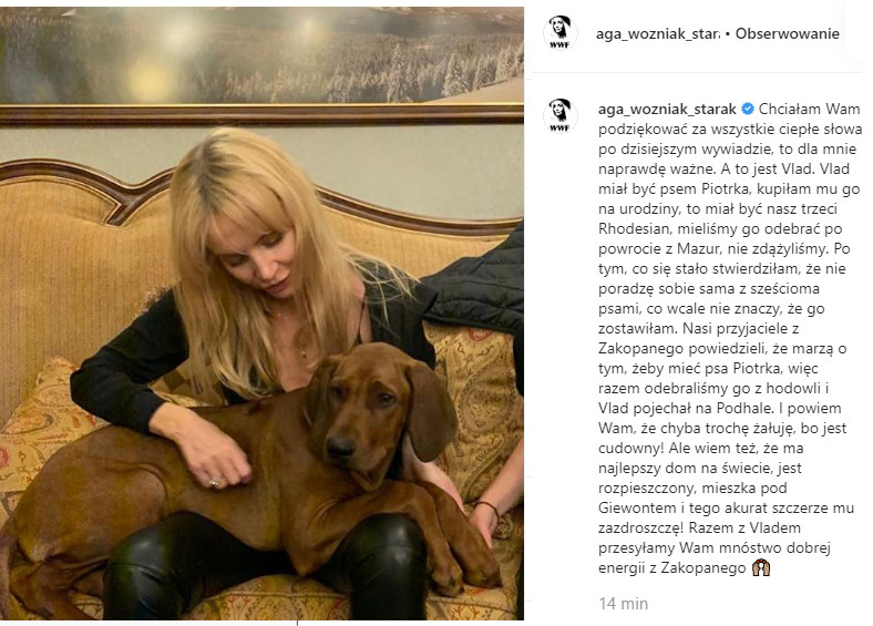 Agnieszka Woźniak-Starak na Instagramie