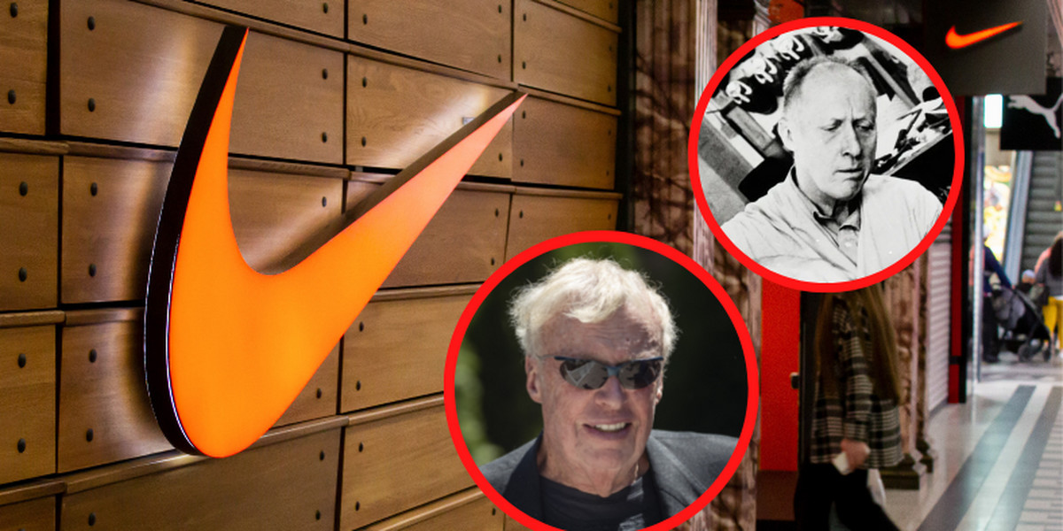 Znak firmy Nike jest znany na całym świecie. Na zdjęciu po lewej Phil Knight, a po prawej Bill Bowerman.