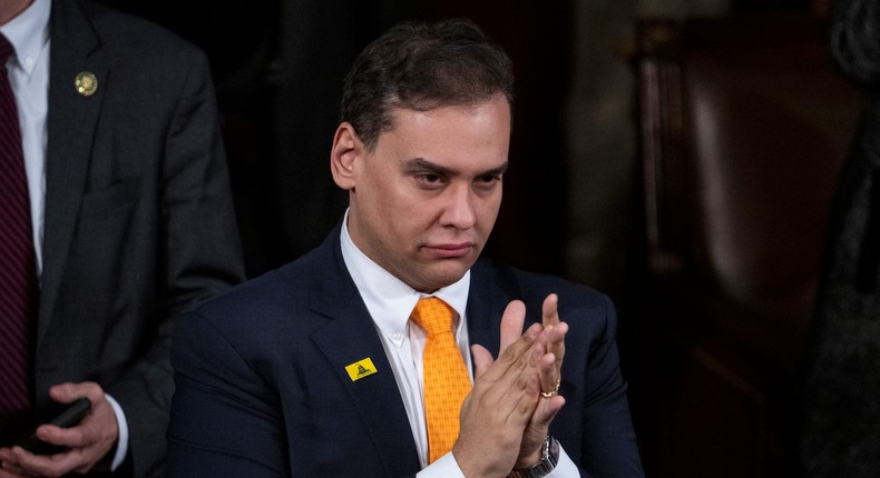 Republican Rep. George Santos of New York at the State of the Union address on February 7, 2023.Tom Williams/CQ-Roll Call via Getty Images