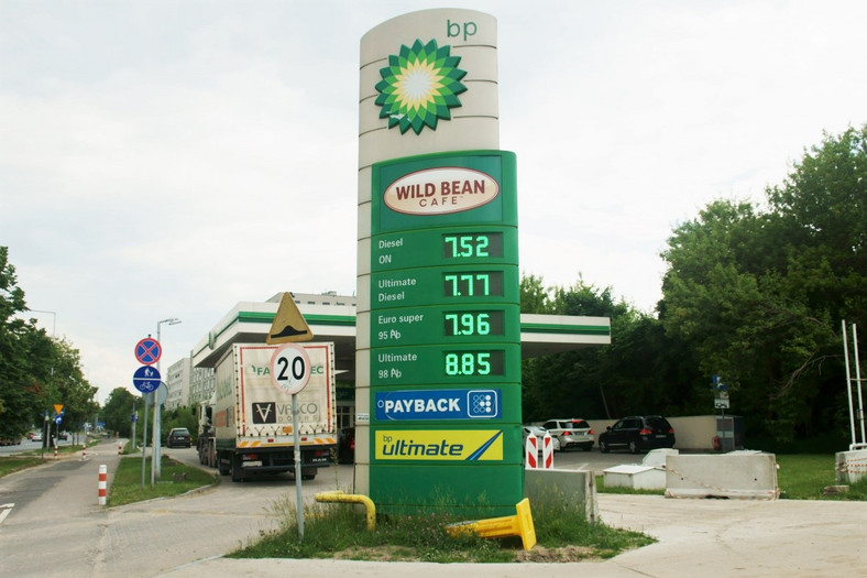 Ceny paliw na stacji BP w Warszawie (7.06.2022)