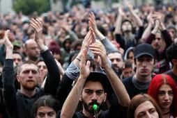 Protesters attend a rally against the Georgian authorities' anti-drug policy in Tbilisi