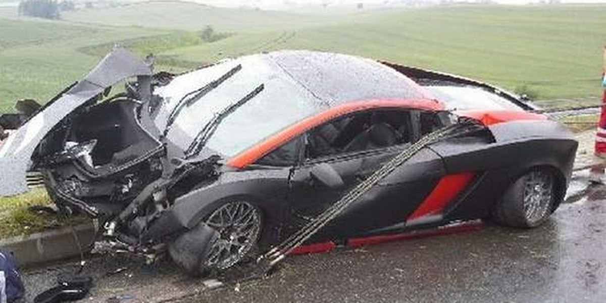 Wypadek Lamborghini pod Grudziądzem 