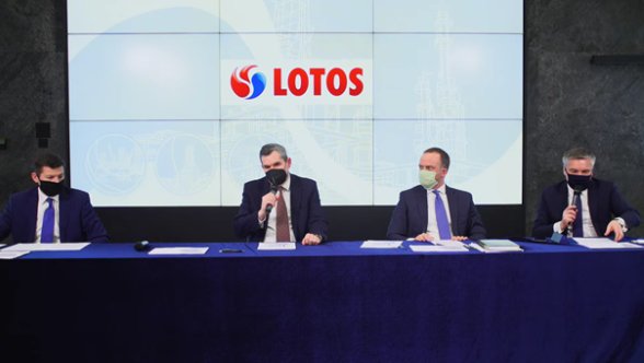 Konferencja poświęcona wynikom Grupy Lotos z 2020 roku. Fot. Bartłomiej Sawicki/BiznesAlert.pl