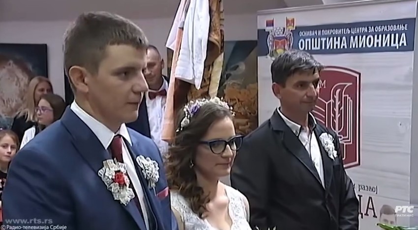 Milija i izabranica na dan svadbe