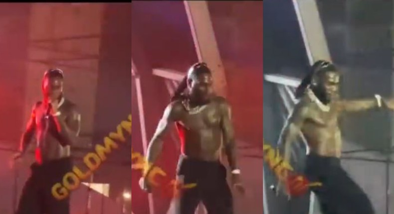 Burna Boy kicks fan off stage