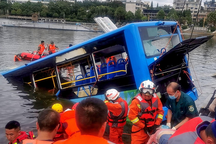 Wypadek autokaru w Chinach