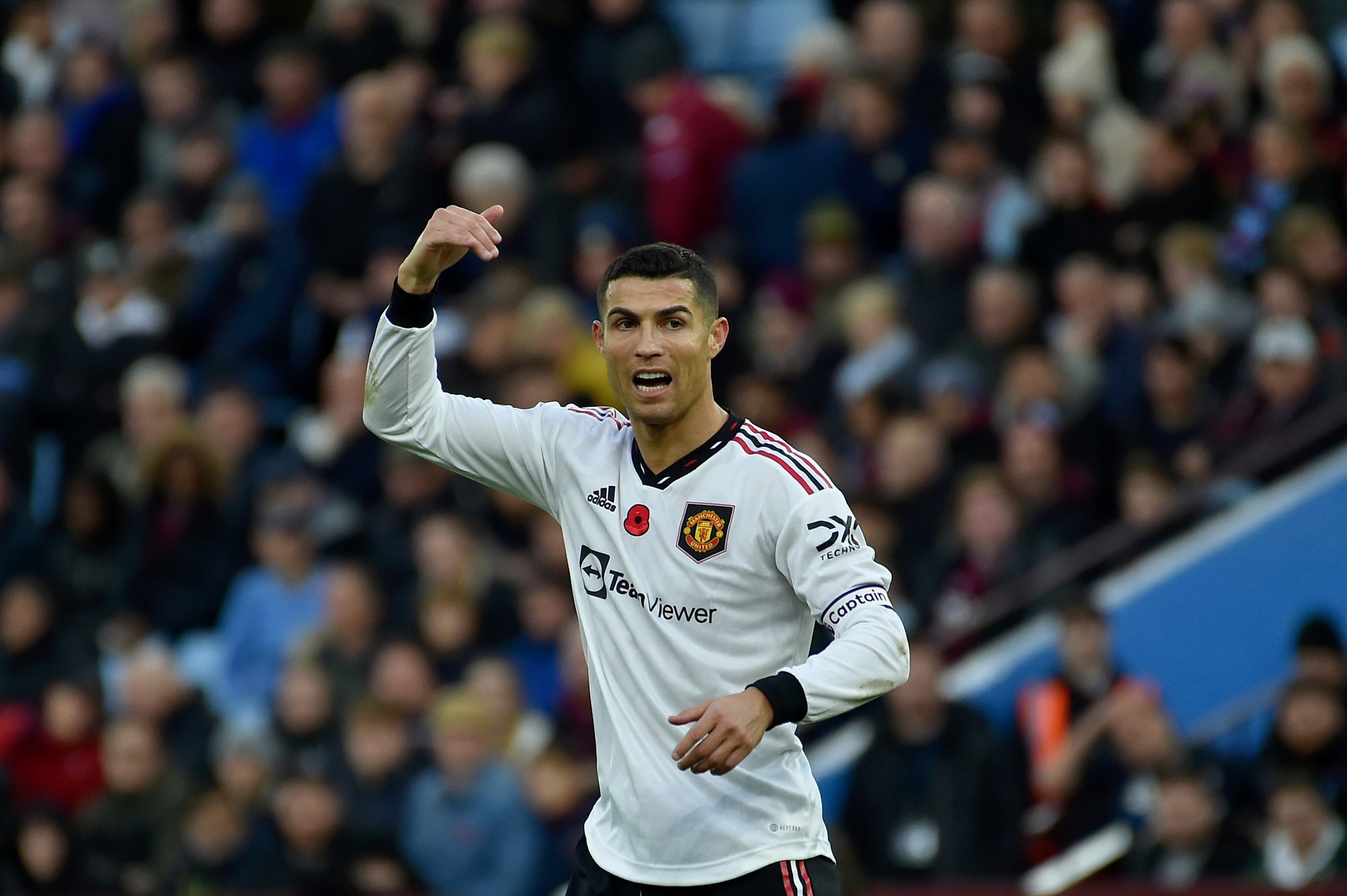 Cristiano Ronaldo v drese Manchestru United.