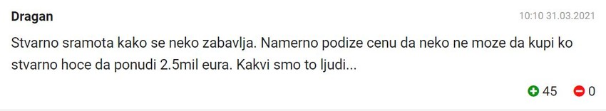 Jedan od komentara sa sajta Blica