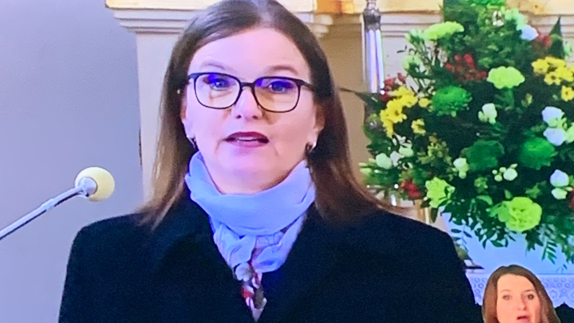 Renáta Vinczeová v kázni na bohoslužbe.