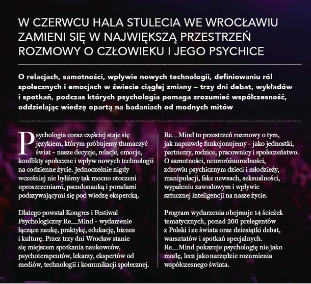 Re_MindKongres i Festiwal Psychologiczny