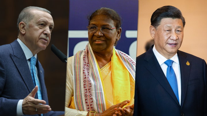 Recep Tayyip Erdogan, Draupadi Murmu i Xi Jinping