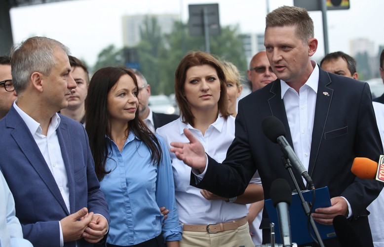 Jacek Rozenk, Grzegorz Napieralski, Anna Uzdowska i Aleksandra Popławska