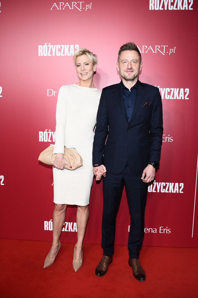Anita Werner i Michał Kołodziejczak na premierze filmu "Różyczka 2"