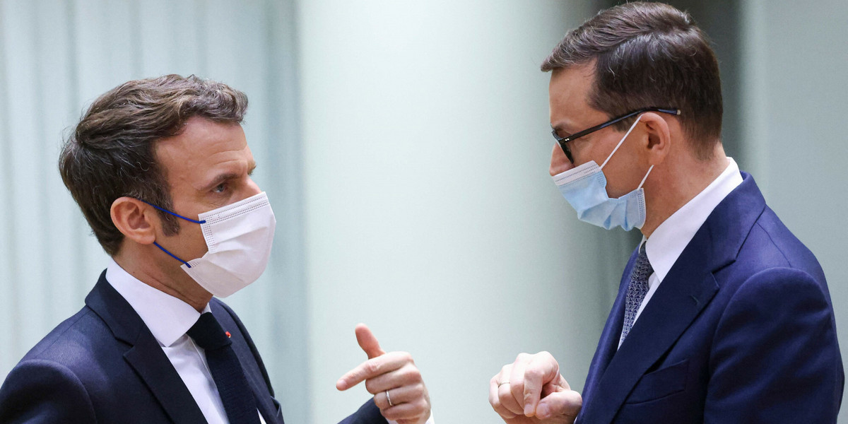 Emmanuel Macron i Mateusz Morawiecki (zdjęcie archiwalne).