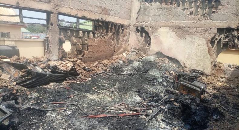 Gunmen set INEC office ablaze, destroy election materials in Anambra.