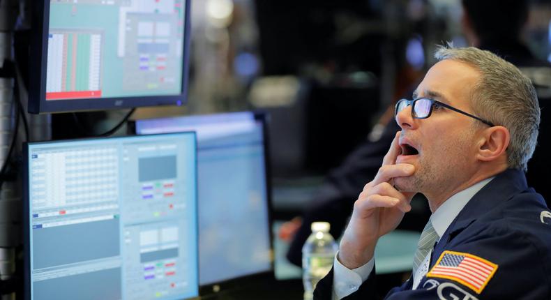 A trader works on the floor of the New York Stock Exchange shortly after the opening bell in New York, U.S., January 24, 2020.Lucas Jackson/Reuters