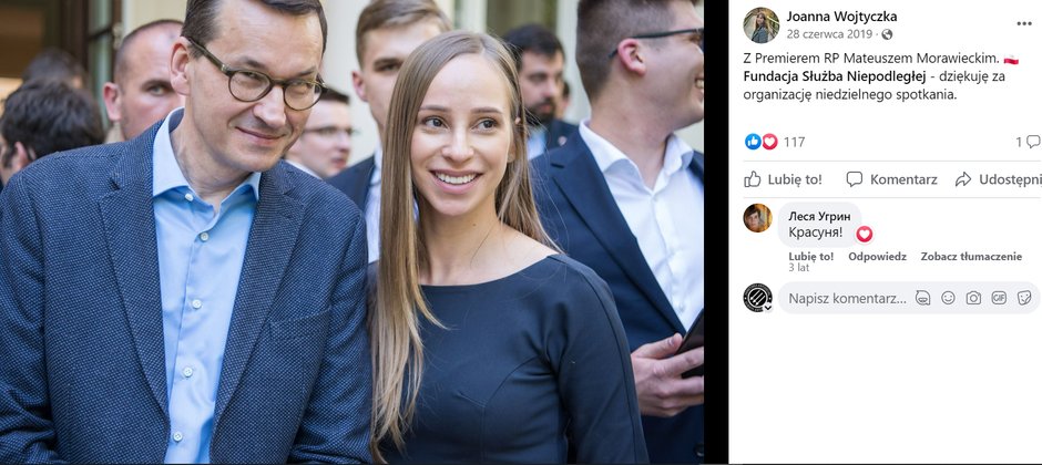 Joanna Wojtyczka i premier Mateusz Morawiecki. Źródło: Facebook. 