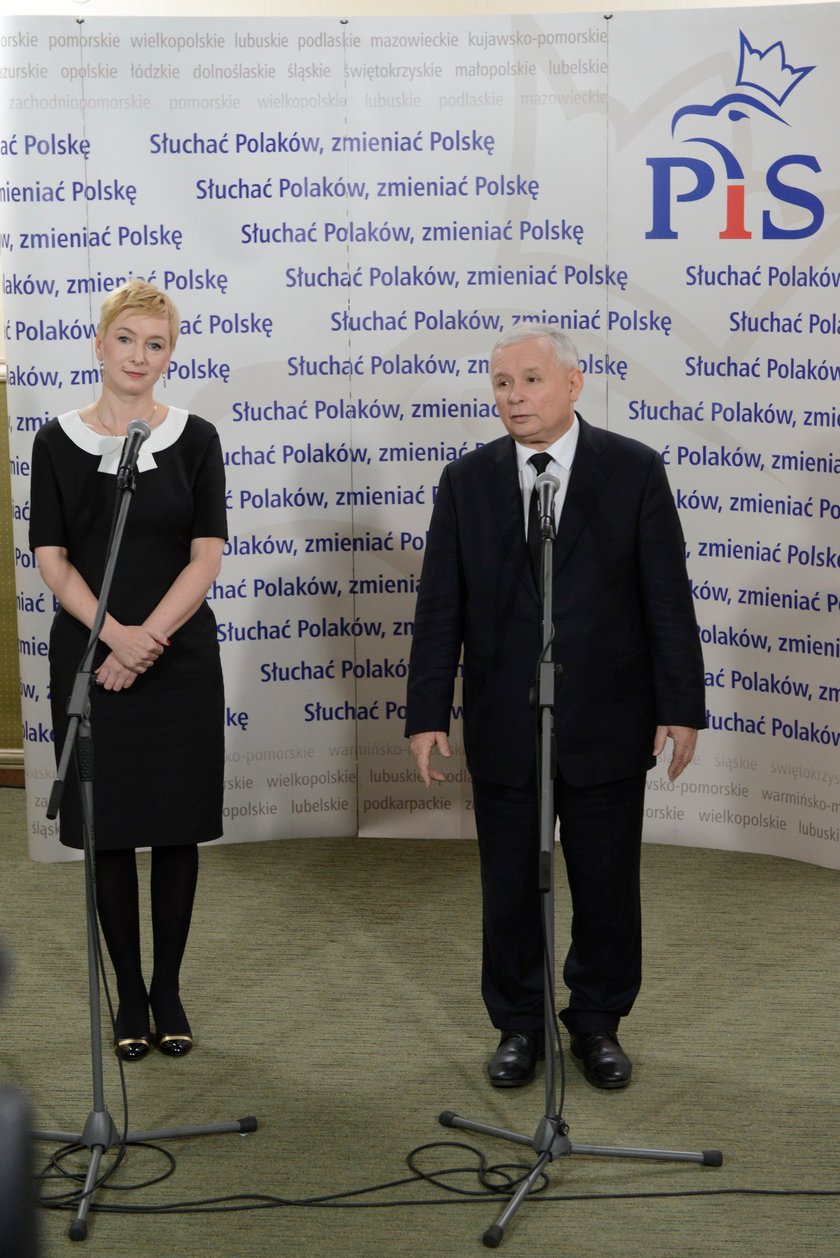 Mirosława Stachowiak-Różecka (41 l.) i Jarosław Kaczyński (65 l.)