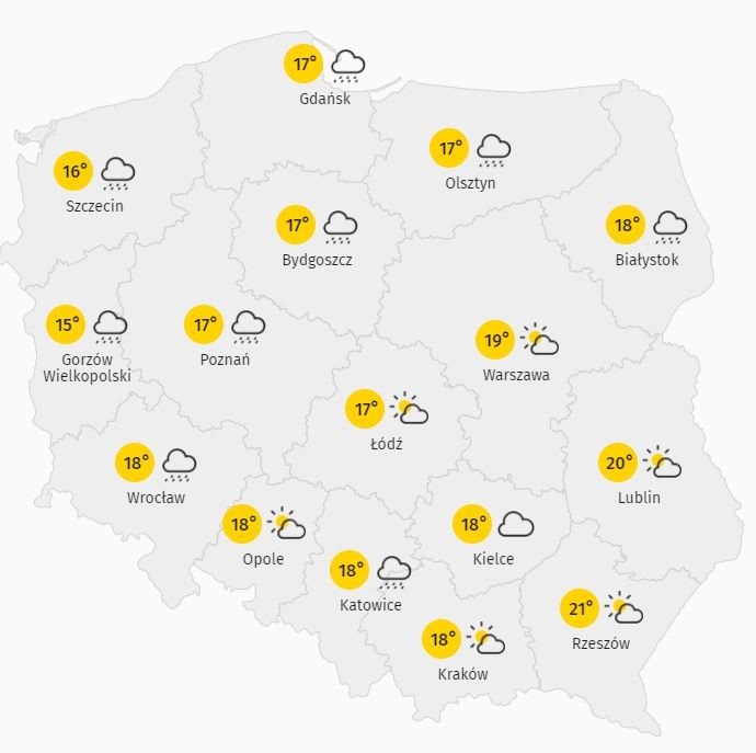 Temperatura w Polsce 27.05.2021