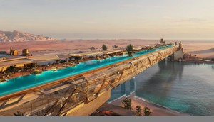 A rendering of what an infinity pool in Neom would look like.Neom