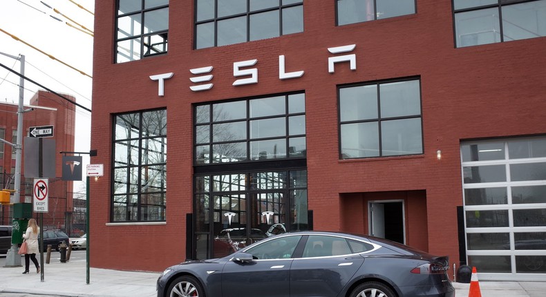 Tesla's Red Hook store.