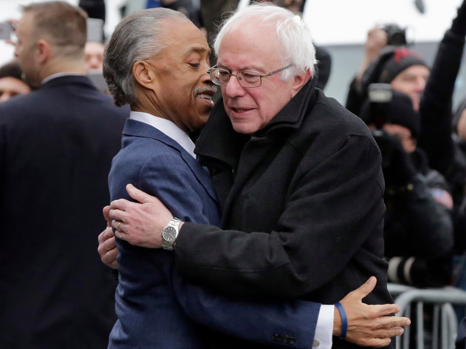 Sanders with Rev. Al Sharpton.