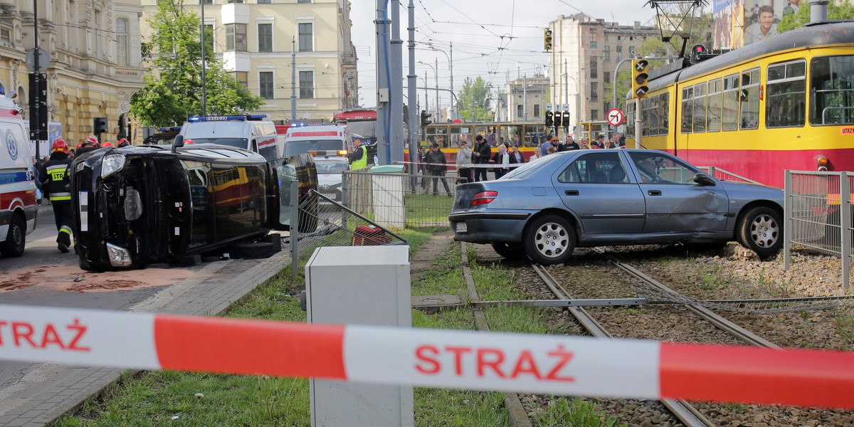 Wypadek na Kościuszki w Łodzi