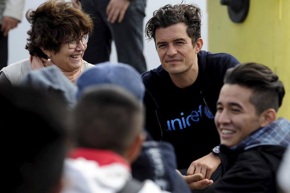 Orlando Bloom w obozie uchodźców