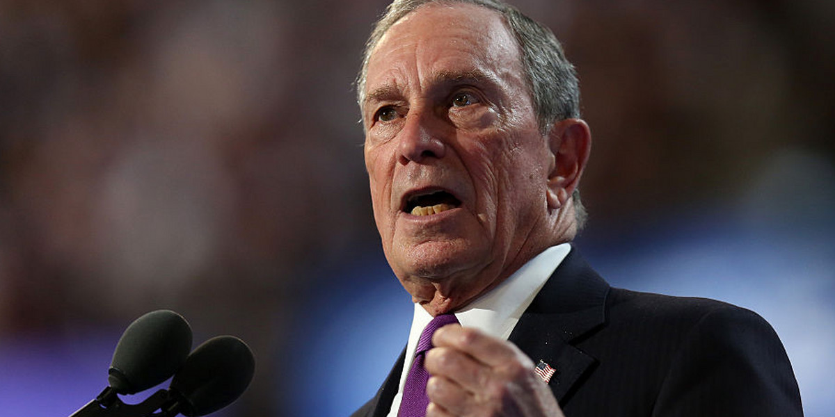 Former New York City Mayor Michael Bloomberg delivers remarks on the third day of the Democratic National Convention.