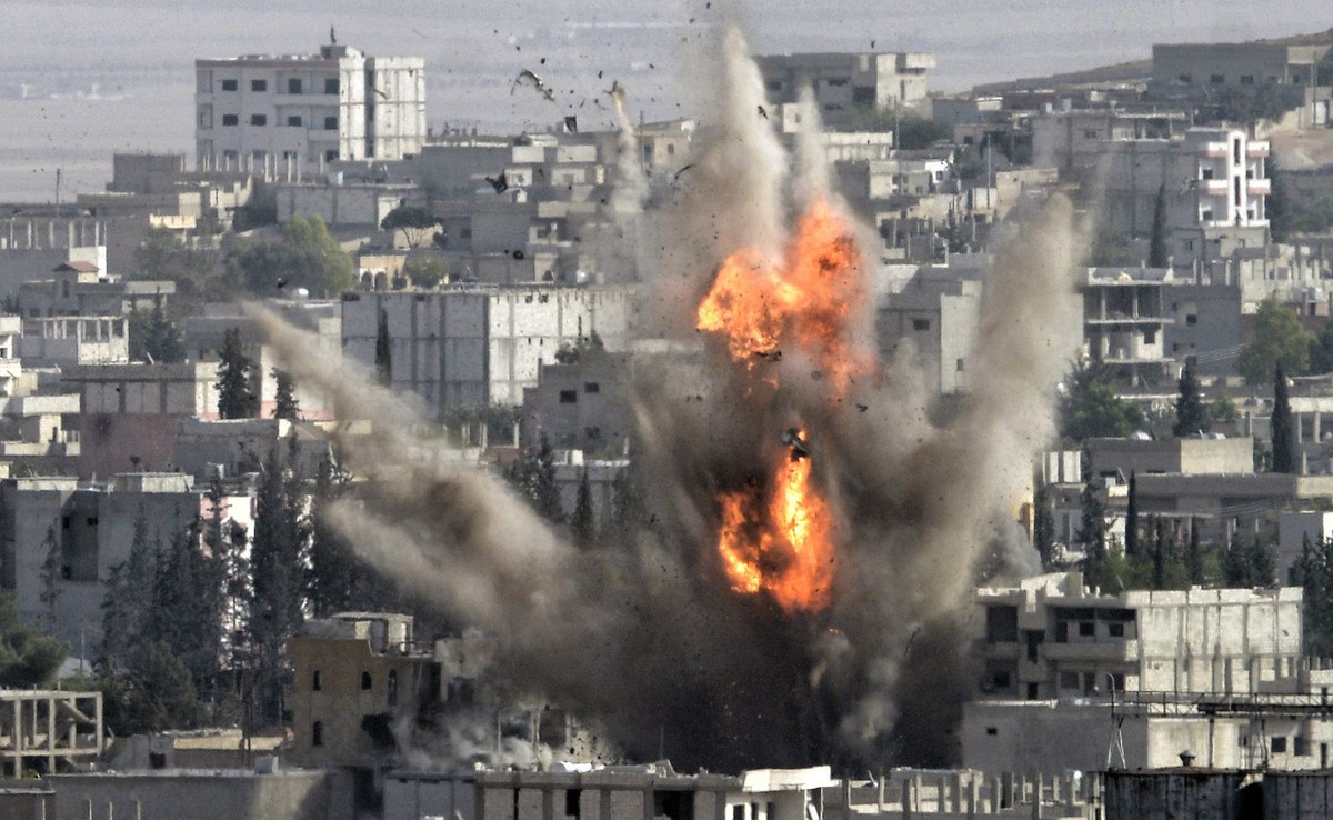 Bombardowanie syryjskiego miasta