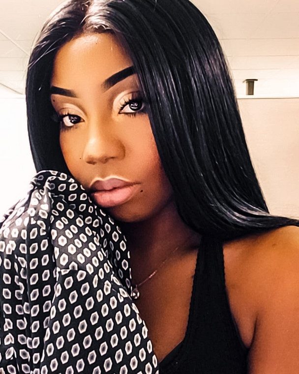 The American mum, Ariel who is accusing Halima Abubakar of stealing her baby's photo. [Instagram/TheArielB]