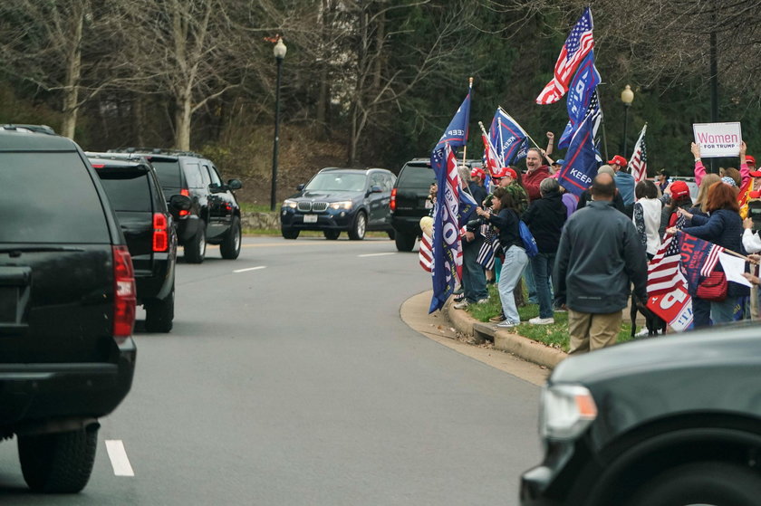 Supporters of U.S. President Donald Trump protest in Salem