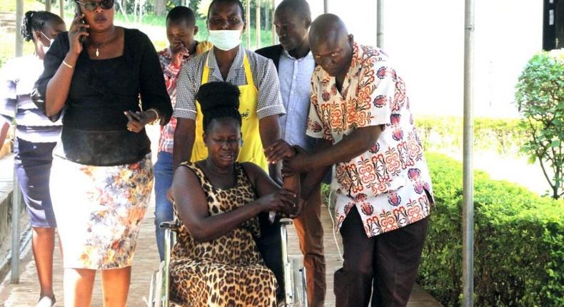 Nominated MCA Mary Ogodo (on wheelchair) received at St Joseph's Mission Hospital following chaos at Migori County Assembly