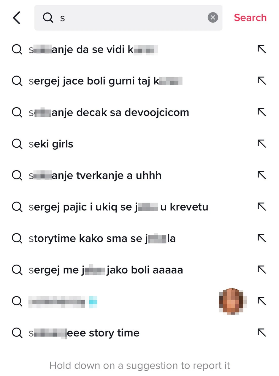 Tiktok pretraga preporuke