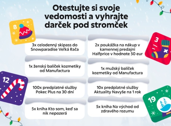 Adventný kalendár je plný skvelých cien.