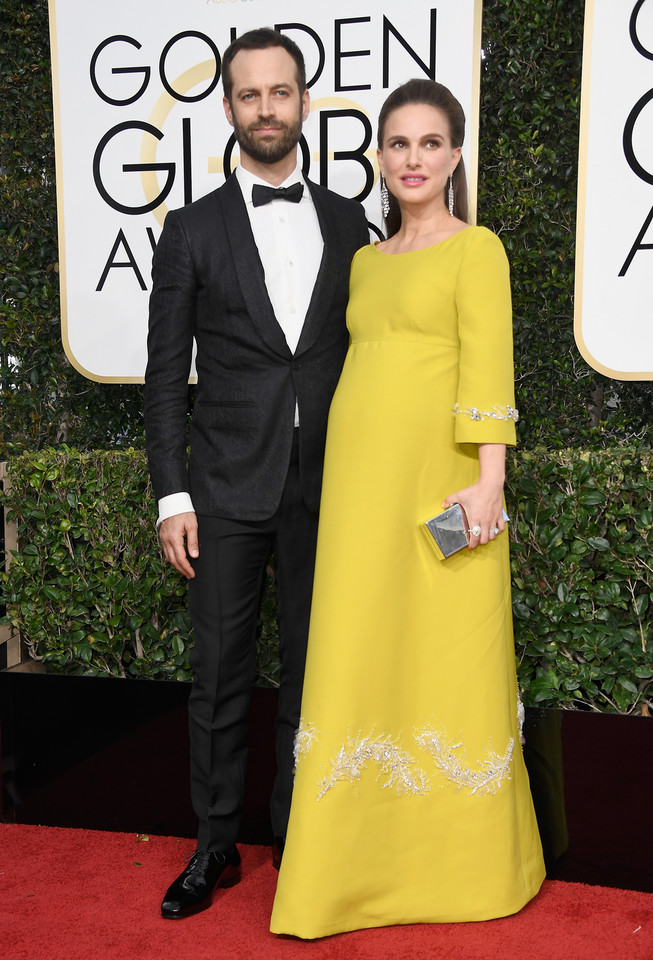 Benjamin Millepied i Natalie Portman na czerwonym dywanie (Złote Globy 2017)