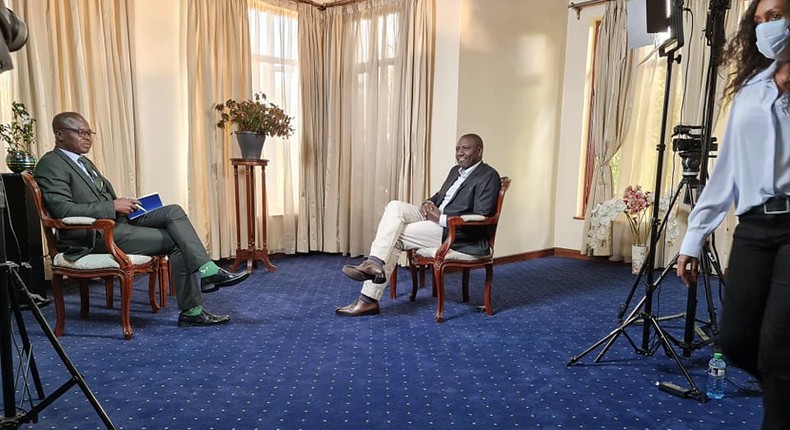 Deputy President William Ruto during a past interview with Citizen TV’s Joe Ageyo