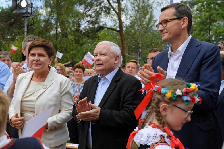 Beata Szydło, Jarosław Kaczyński, Mateusz Morawiecki
