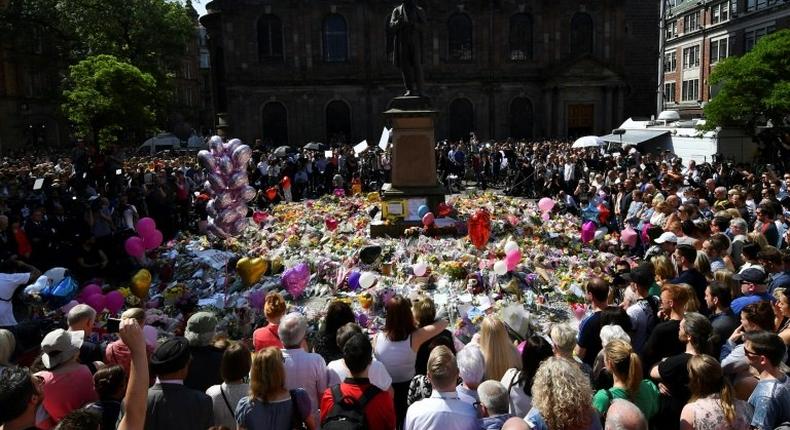 The crowd broke out into spontaneous song after the minute's silence